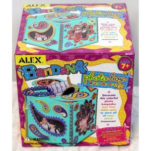 Vtg 2000 ALEX Bandana Photo Box Keepsake Activity Kit Memory Sparkle Gem Craft